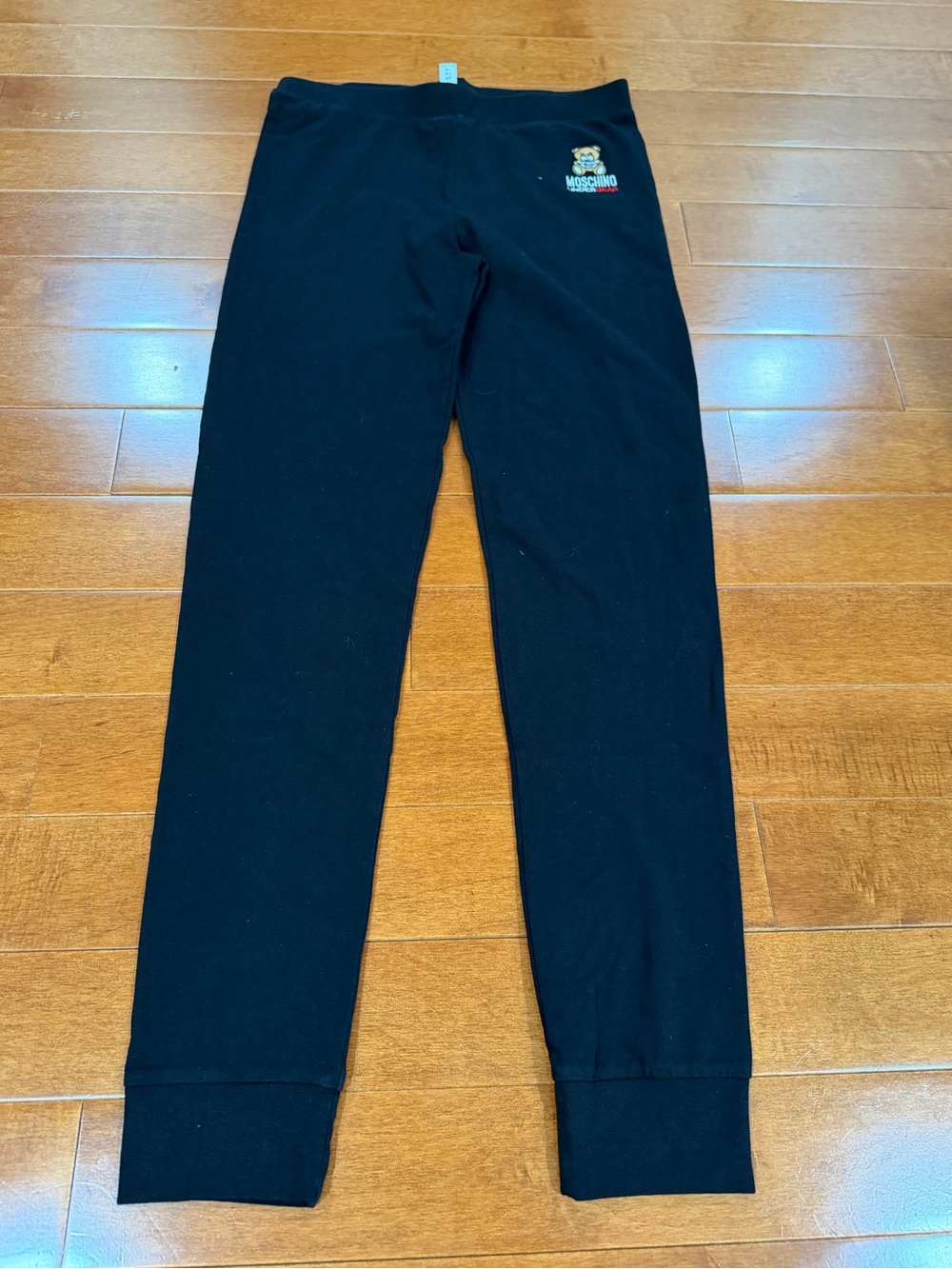 Moschino Underbear Teddy Bear Black Cotton Blend Elastic Waist Leggings Pants S